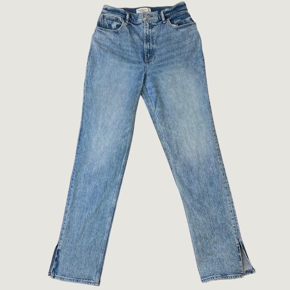 Abercrombie & Fitch 90s Straight Ultra High Rise Curve Love Jeans Slit 29/8L